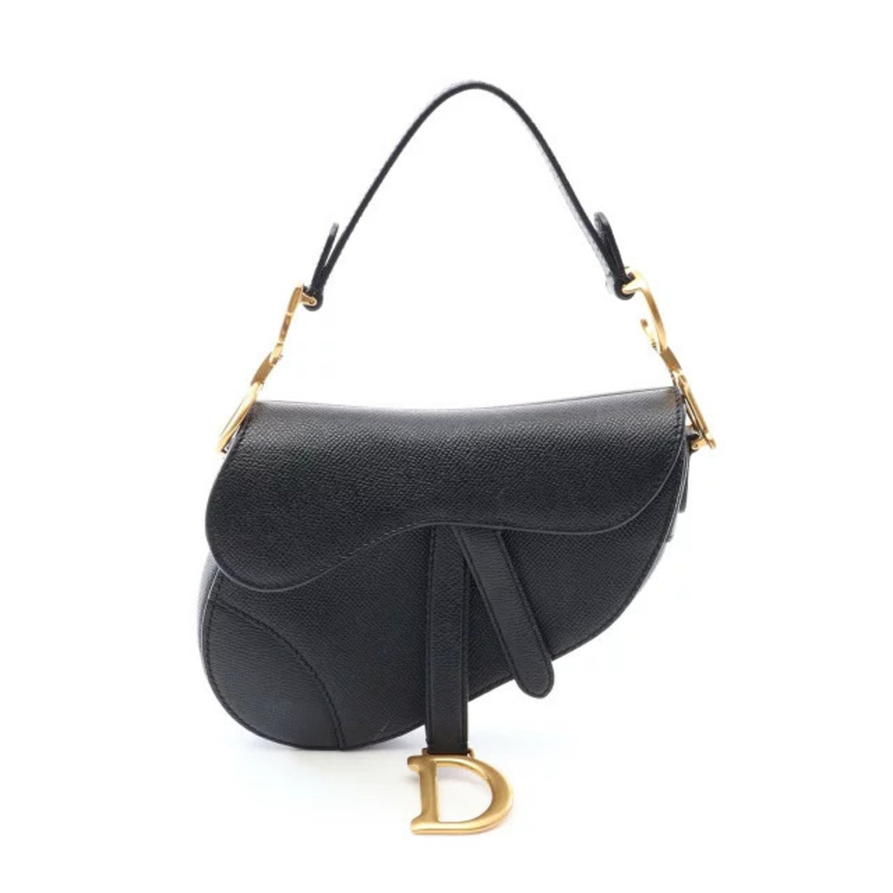 Christian Dior SADDLE Handbag Leather Black